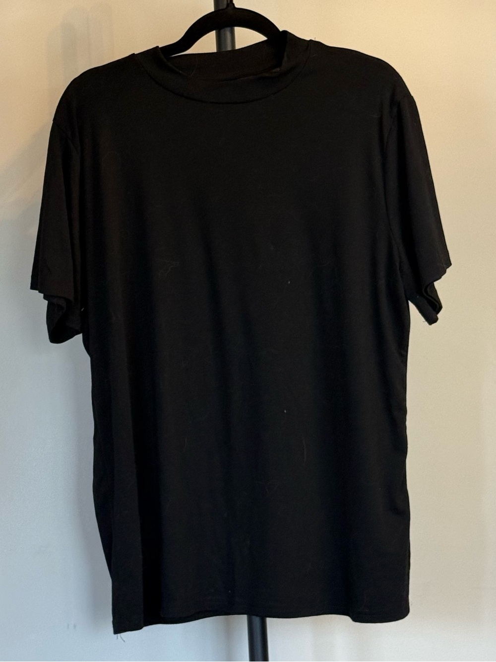 3/$10 Classic Black Mock Neck T-Shirt